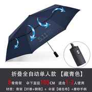 速发511雨伞折叠超大双人男全自动三折伞加固晴雨两用广告伞定制l