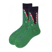 潮牌绿色红色鳄鱼袜子男女中筒袜，个性原宿创意，街头潮流运动纯棉袜