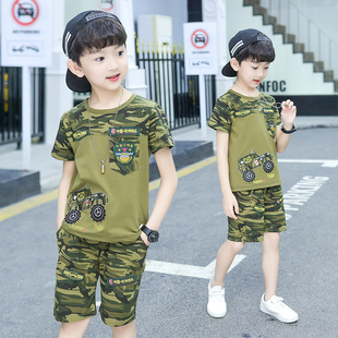 儿童迷彩服套装男童夏装短袖军装小孩运动两件套宝宝特种兵帅气潮