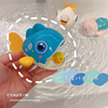 儿童浴室海豚宝宝洗澡玩具，小白鹅小猪婴儿，戏水发条游泳大鱼吃小鱼