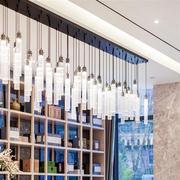 现代简约酒吧台，吊灯水晶灯创意，宾馆收银前台餐厅玻璃管