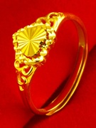 黄金戒指女款AU750素金指环爱心形时尚纯金首饰送女友按克重