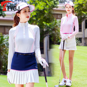 春夏季高尔夫服装女款速干长袖，防晒球衣服t恤防走光短裤裙子套装
