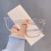 近视眼镜女韩版透明学生无度数大框素颜神器网红防蓝光辐射平光镜