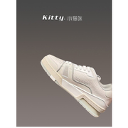 Kitty小猫咪重工之作/巨好看的 小白鞋男女同款潮带平底休闲板鞋