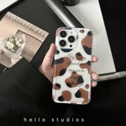hello studios小众甜酷琥珀豹纹手机壳适用苹果14promaxiPhone15proMax全包13PRO防摔12硬11