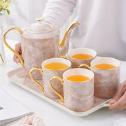 轻奢水具套装骨瓷水杯子茶壶水壶茶杯杯具家用客厅茶具陶瓷凉水壶