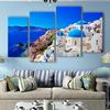 地中海风格挂画客厅沙发背景墙组合画餐厅画北欧墙画蓝色装饰画