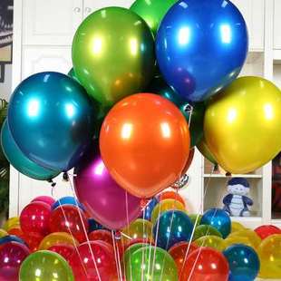 铬金色气球高档加厚周年，店庆开业生日装饰商场橱窗造型场景布置