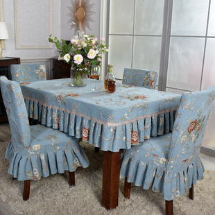 欧式桌布桌椅套装布艺家用连体垫子靠背一体蝴蝶结椅子套罩全包定