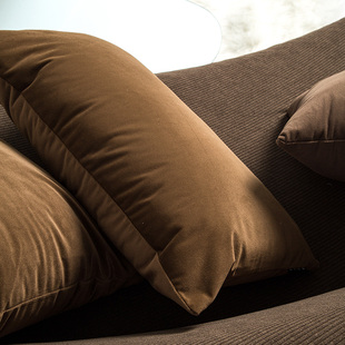大地棕色天鹅绒ins沙发抱枕，客厅纯色靠垫，床上家用轻奢靠枕套