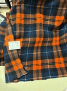 颗粒绒，pi橙红色格子卫衣裤，料子宽幅145cm