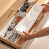 分格伸缩盒家用厨房抽屉收纳盒内置筷子分隔餐具整理盒塑料储物盒