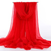 大尺寸2.3米纯色大红丝巾韩版雪纺围巾披肩，两用纱巾防晒百搭春秋