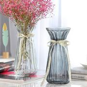 创意玻璃透明花瓶欧式水培绿萝植物花瓶百合富贵竹插花瓶干花摆g