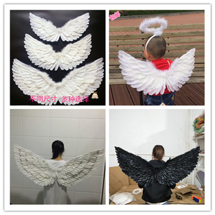 儿童天使翅膀成人天使翅膀道具羽毛翅膀舞台表演 新娘花童装扮
