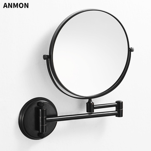 Anmon铜双面壁挂美容镜子 壁镜 浴室化妆镜 梳妆镜 浴室镜