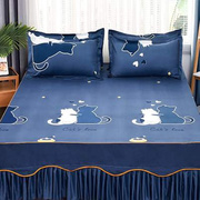 床罩床裙式床套单件防尘保护套1.5米2米床单床垫床笠全带枕套1.8