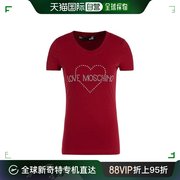 香港直邮Moschino 莫斯奇诺 女士logo铆钉T恤