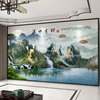 墙纸定制中式3d立体大气山水电视背景墙壁纸客厅墙纸卧室墙布壁画