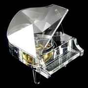 K9透明水晶钢琴音乐盒八音盒送男女朋友生日彩色钢琴水晶摆件