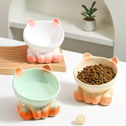 猫咪碗陶瓷猫碗猫粮碗可爱狗狗碗护颈斜口猫盆宠物碗猫食盆水碗