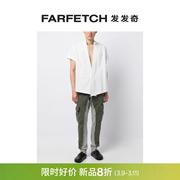 Greg Lauren男士V领短袖棉衬衫 FARFETCH发发奇