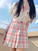 原创jk制服小椿日系学院风，夏季盐甜少女半身裙配短袖学生cos套装