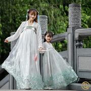 改良汉服女童装套装亲子装汉服夏装母女母子中国风装古装齐胸襦裙