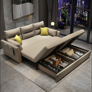 折叠沙发床可储物客厅小户型1.8米1.5多功能推拉实木沙发床两用
