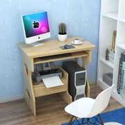 电脑台式桌家用全实木小户型，电脑桌莼松木电脑桌原木电脑书桌家用
