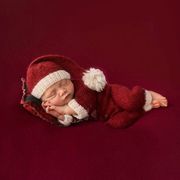 新生儿摄影韩版圣诞主题造型针，织网红满月百天宝宝拍照服装