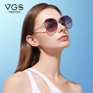 威古氏(vegoos)女士，太阳镜偏光大框眼镜街拍圆脸遮阳镜墨镜