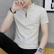 夏季短袖t恤男士韩版潮流，男装polo衫有带领学生半截袖上衣服衬衫