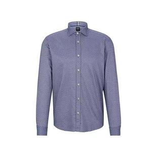 Boss 男式清新衬衫前卫紫色长袖舒适上衣 Regular-Fit Shirt
