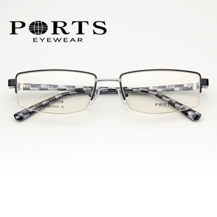 PORTS宝姿纯钛眼镜架男 眼镜框近视镜框半框配眼镜框POM62003