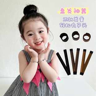 韩版儿童啪啪圈盘发器丸子头神器小女孩扎头发饰品宝宝盘发棒