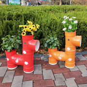 卡通动物小马造型装饰花架PVC水管DIY创意花盆户外庭院幼儿园摆件