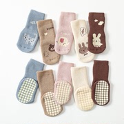 婴儿童地板袜春秋冬季纯棉，加厚毛圈保暖男女宝宝防滑隔凉学步袜子