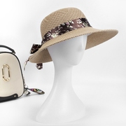帽子女夏季飘带拉菲草帽，防晒帽时尚，妈妈款太阳帽夏季女士遮阳帽