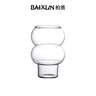 BAIXUN柏薰柠檬杯葫芦造型透明玻璃杯网红高颜值水杯鸡尾酒杯