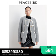 太平鸟仿皮草羊羔毛羽绒服女2023冬羊羔，毛气质(毛气质，)圆领外套白鸭绒(白鸭绒)