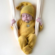 欧美新生儿摄影服月子中心创意服马海毛连体衣欧美哈衣套装