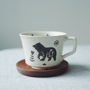 早上好商店了不起的小动物 釉下彩马克杯浮雕陶瓷杯咖啡杯水杯
