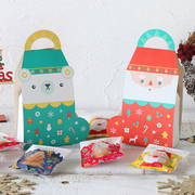 创意卡通袜子造型圣诞老人圣诞节烘焙饼干包装手提包装盒