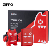 Zippo打火机美国彩印魔鬼猫合作系列背包版套装zp限量版火机