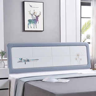 床头板简约现代板式双人床头1.5米1.8米2.0米白色烤漆床靠背定制