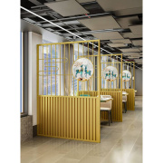 新中式火锅餐厅包间饭店，屏风隔墙铁艺，格栅卡座隔断茶楼镂空围栏