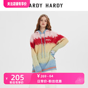 hardyhardy冬季渐变色，套头连帽针织毛衣，男女同款情侣毛衫