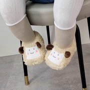 冬季婴儿鞋0-1岁宝宝毛毛鞋子加绒保暖步前鞋防掉鞋袜卡通秋